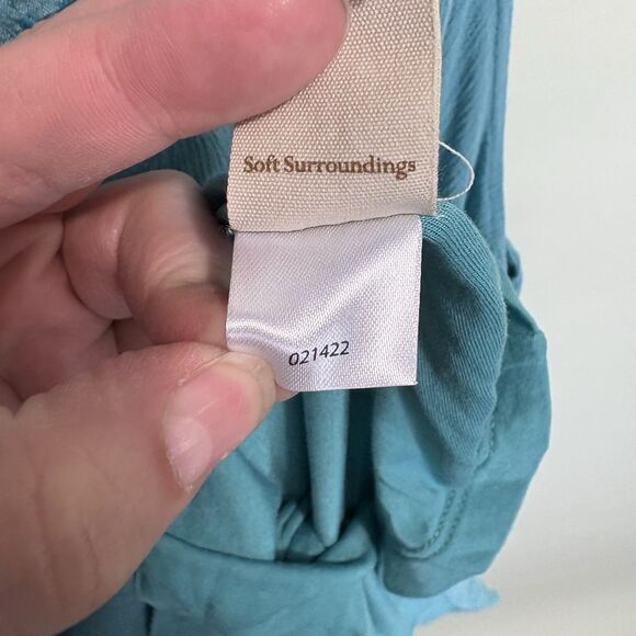 Soft Surrounding’s Palo Gauze Tunic Tank Women's 2X Porcelain Blue Embroidered - Picture 7 of 8